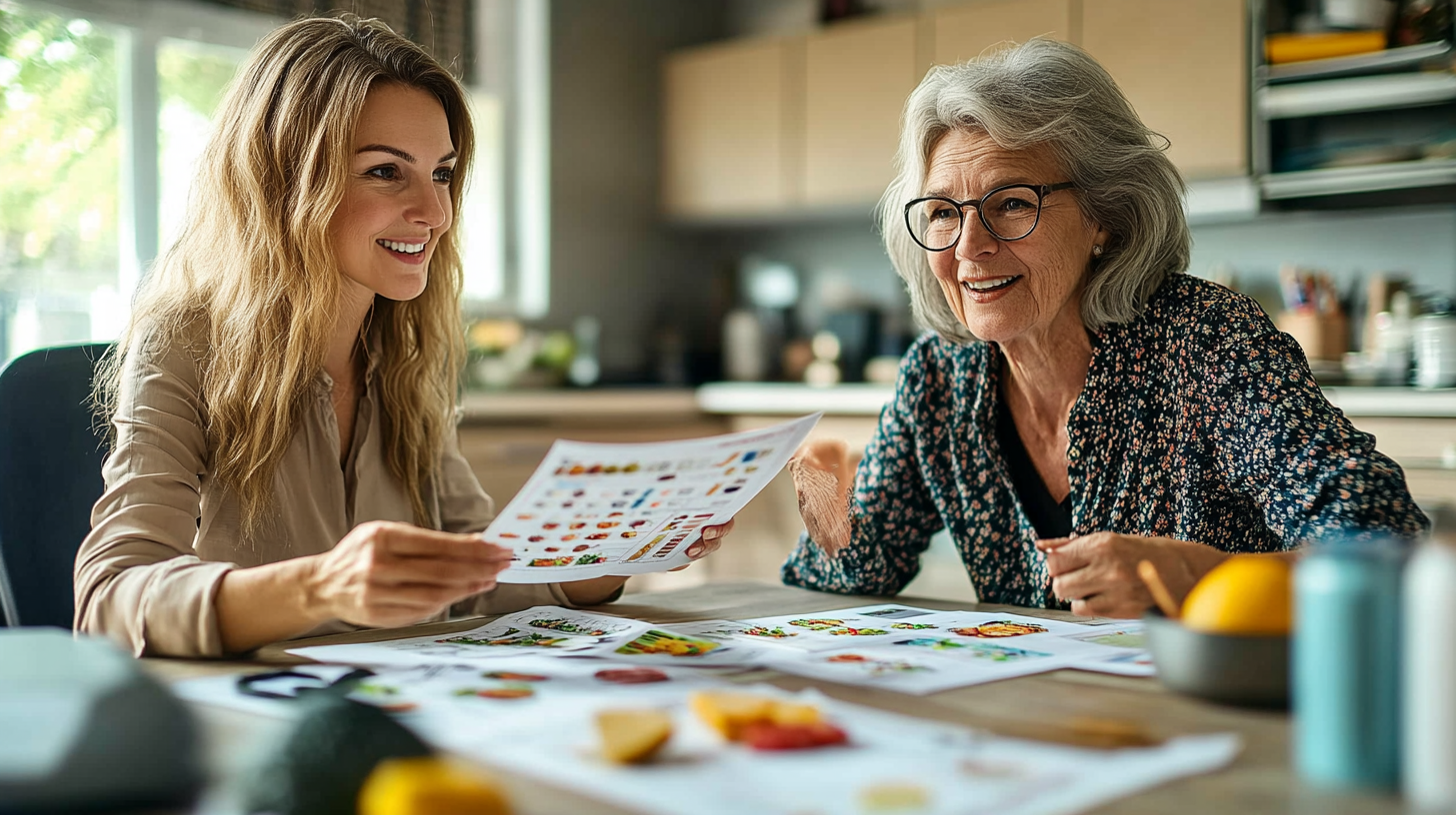 Диетолог консултира възрастна двойка